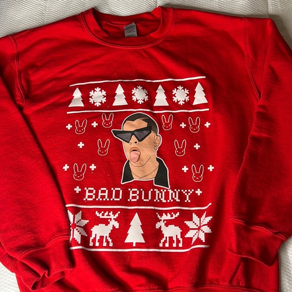 BAD BUNNY HOLIDAY SWEATER - Picture 1 of 2